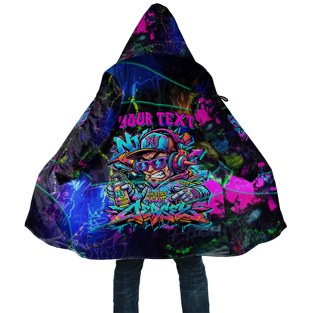 Personalized New Jersey Graffiti Mascot Cloak Urban Street Art - Vibrant Neon Spray Paint Aesthetic