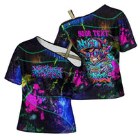 Personalized New Jersey Graffiti Mascot Cross Shoulder Shirt Urban Street Art - Vibrant Neon Spray Paint Aesthetic
