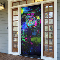Personalized New Jersey Graffiti Mascot Door Cover Urban Street Art - Vibrant Neon Spray Paint Aesthetic