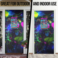 Personalized New Jersey Graffiti Mascot Door Cover Urban Street Art - Vibrant Neon Spray Paint Aesthetic
