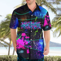 Personalized New Jersey Graffiti Mascot Hawaiian Shirt Urban Street Art - Vibrant Neon Spray Paint Aesthetic