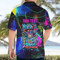 Personalized New Jersey Graffiti Mascot Hawaiian Shirt Urban Street Art - Vibrant Neon Spray Paint Aesthetic