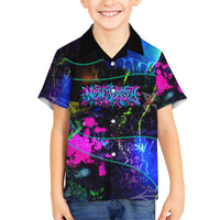 Personalized New Jersey Graffiti Mascot Hawaiian Shirt Urban Street Art - Vibrant Neon Spray Paint Aesthetic