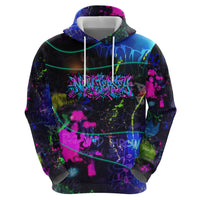 Personalized New Jersey Graffiti Mascot Hoodie Urban Street Art - Vibrant Neon Spray Paint Aesthetic