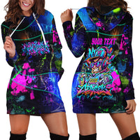 Personalized New Jersey Graffiti Mascot Hoodie Dress Urban Street Art - Vibrant Neon Spray Paint Aesthetic