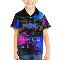 Personalized New Jersey Graffiti Mascot Kid Hawaiian Shirt Urban Street Art - Vibrant Neon Spray Paint Aesthetic