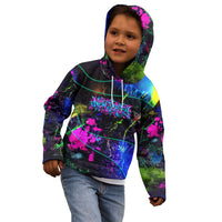 Personalized New Jersey Graffiti Mascot Kid Hoodie Urban Street Art - Vibrant Neon Spray Paint Aesthetic