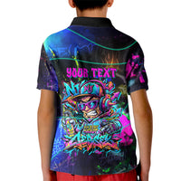 Personalized New Jersey Graffiti Mascot Kid Polo Shirt Urban Street Art - Vibrant Neon Spray Paint Aesthetic