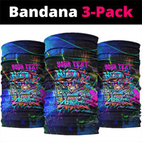 Personalized New Jersey Graffiti Mascot Neck Gaiter Urban Street Art - Vibrant Neon Spray Paint Aesthetic