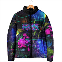 Personalized New Jersey Graffiti Mascot Padded Jacket Urban Street Art - Vibrant Neon Spray Paint Aesthetic