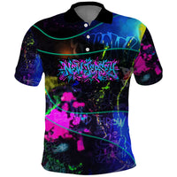 Personalized New Jersey Graffiti Mascot Polo Shirt Urban Street Art - Vibrant Neon Spray Paint Aesthetic