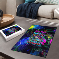 Personalized New Jersey Graffiti Mascot Puzzle Urban Street Art - Vibrant Neon Spray Paint Aesthetic