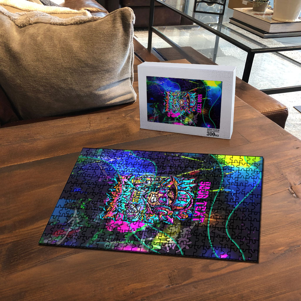 Personalized New Jersey Graffiti Mascot Puzzle Urban Street Art - Vibrant Neon Spray Paint Aesthetic