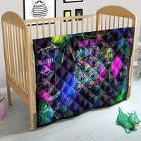 Personalized New Jersey Graffiti Mascot Quilt Urban Street Art - Vibrant Neon Spray Paint Aesthetic