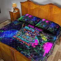 Personalized New Jersey Graffiti Mascot Quilt Bed Set Urban Street Art - Vibrant Neon Spray Paint Aesthetic
