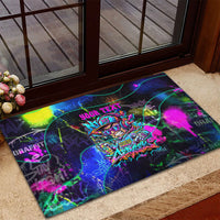 Personalized New Jersey Graffiti Mascot Rubber Doormat Urban Street Art - Vibrant Neon Spray Paint Aesthetic