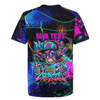 Personalized New Jersey Graffiti Mascot Rugby Jersey Urban Street Art - Vibrant Neon Spray Paint Aesthetic