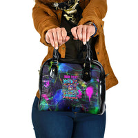 Personalized New Jersey Graffiti Mascot Shoulder Handbag Urban Street Art - Vibrant Neon Spray Paint Aesthetic