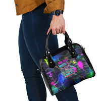 Personalized New Jersey Graffiti Mascot Shoulder Handbag Urban Street Art - Vibrant Neon Spray Paint Aesthetic
