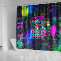 Personalized New Jersey Graffiti Mascot Shower Curtain Urban Street Art - Vibrant Neon Spray Paint Aesthetic