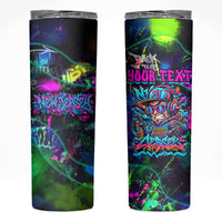 Personalized New Jersey Graffiti Mascot Skinny Tumbler Urban Street Art - Vibrant Neon Spray Paint Aesthetic
