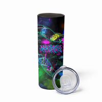 Personalized New Jersey Graffiti Mascot Skinny Tumbler Urban Street Art - Vibrant Neon Spray Paint Aesthetic