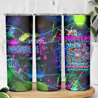 Personalized New Jersey Graffiti Mascot Skinny Tumbler Urban Street Art - Vibrant Neon Spray Paint Aesthetic