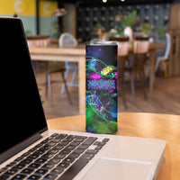Personalized New Jersey Graffiti Mascot Skinny Tumbler Urban Street Art - Vibrant Neon Spray Paint Aesthetic