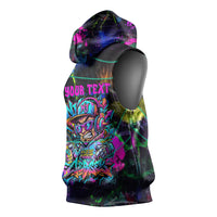 Personalized New Jersey Graffiti Mascot Sleeveless Hoodie Urban Street Art - Vibrant Neon Spray Paint Aesthetic