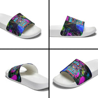 Personalized New Jersey Graffiti Mascot Slide Sandals Urban Street Art - Vibrant Neon Spray Paint Aesthetic