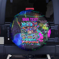 Personalized New Jersey Graffiti Mascot Spare Tire Cover Urban Street Art - Vibrant Neon Spray Paint Aesthetic