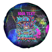 Personalized New Jersey Graffiti Mascot Spare Tire Cover Urban Street Art - Vibrant Neon Spray Paint Aesthetic