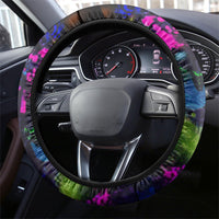 New Jersey Graffiti Mascot Steering Wheel Cover Urban Street Art - Vibrant Neon Spray Paint Aesthetic