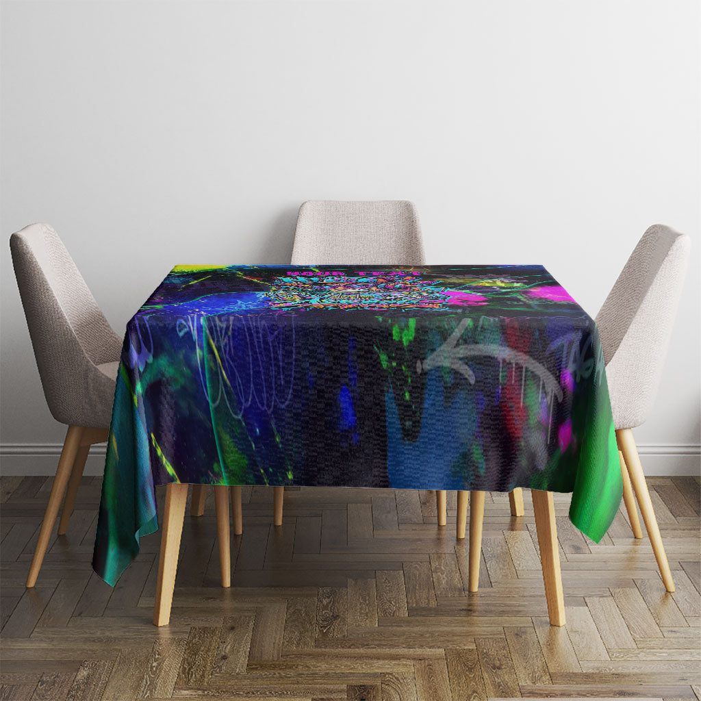 Personalized New Jersey Graffiti Mascot Tablecloth Urban Street Art - Vibrant Neon Spray Paint Aesthetic