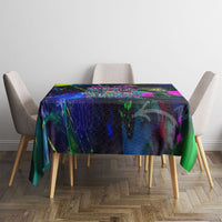 Personalized New Jersey Graffiti Mascot Tablecloth Urban Street Art - Vibrant Neon Spray Paint Aesthetic