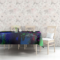 Personalized New Jersey Graffiti Mascot Tablecloth Urban Street Art - Vibrant Neon Spray Paint Aesthetic