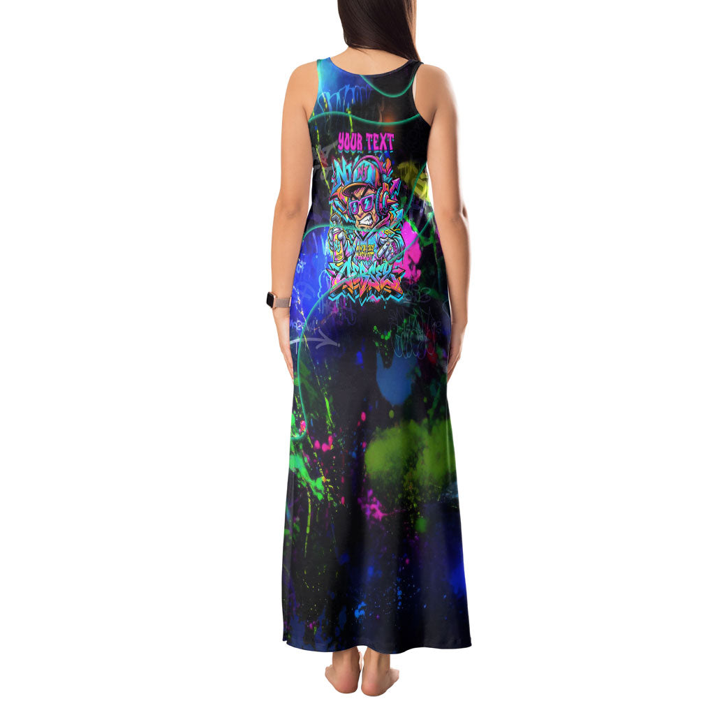 Personalized New Jersey Graffiti Mascot Tank Maxi Dress Urban Street Art - Vibrant Neon Spray Paint Aesthetic