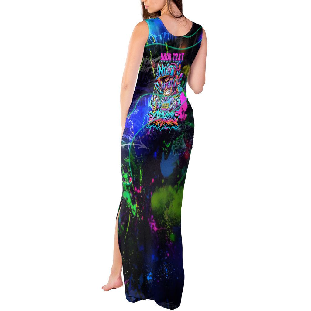 Personalized New Jersey Graffiti Mascot Tank Maxi Dress Urban Street Art - Vibrant Neon Spray Paint Aesthetic