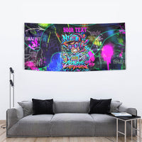Personalized New Jersey Graffiti Mascot Tapestry Urban Street Art - Vibrant Neon Spray Paint Aesthetic