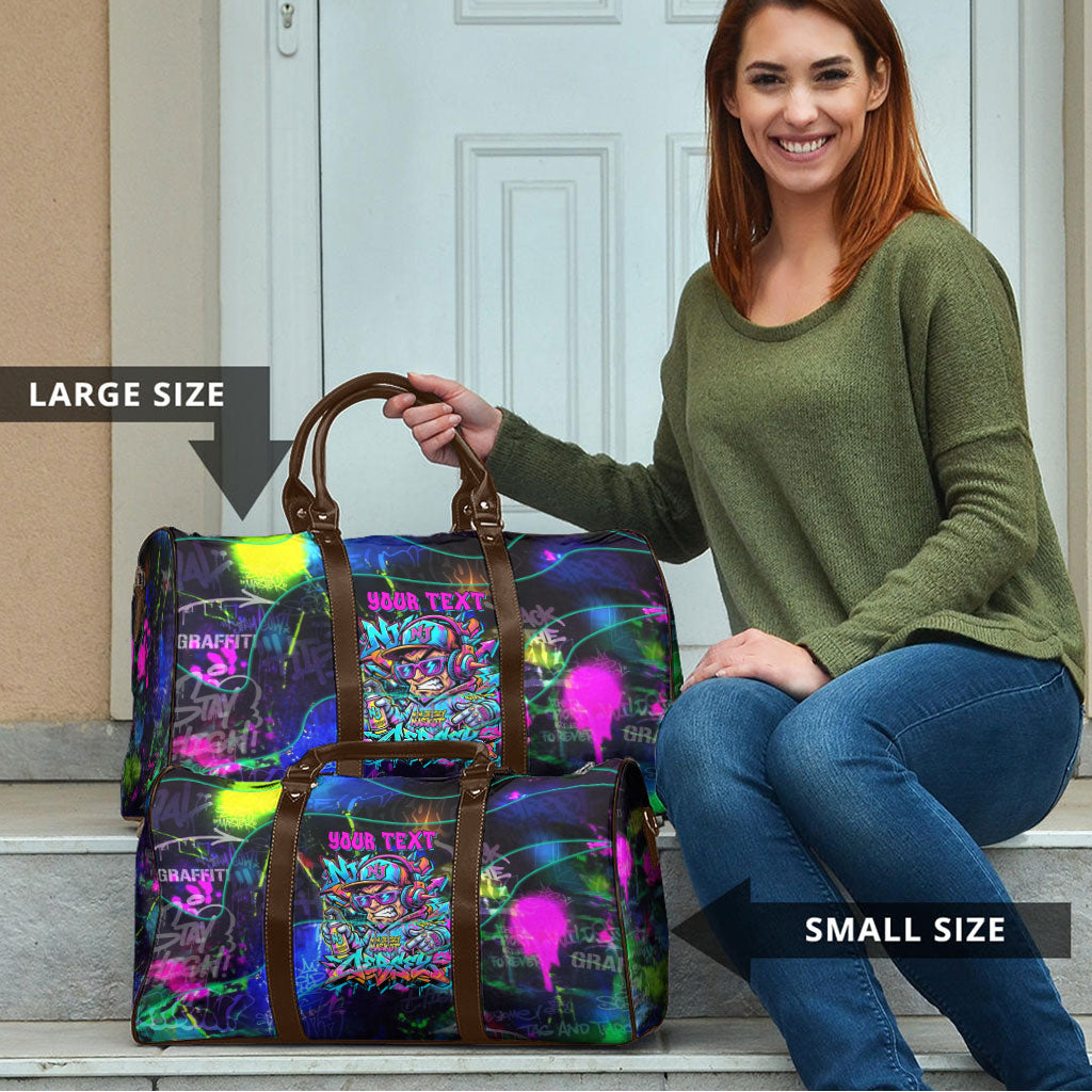 Personalized New Jersey Graffiti Mascot Travel Bag Urban Street Art - Vibrant Neon Spray Paint Aesthetic