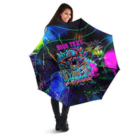 Personalized New Jersey Graffiti Mascot Umbrella Urban Street Art - Vibrant Neon Spray Paint Aesthetic