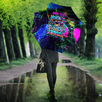 Personalized New Jersey Graffiti Mascot Umbrella Urban Street Art - Vibrant Neon Spray Paint Aesthetic