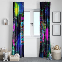 Personalized New Jersey Graffiti Mascot Window Curtain Urban Street Art - Vibrant Neon Spray Paint Aesthetic