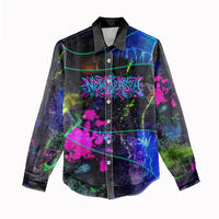 Personalized New Jersey Graffiti Mascot Women Casual Shirt Urban Street Art - Vibrant Neon Spray Paint Aesthetic