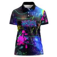 Personalized New Jersey Graffiti Mascot Women Polo Shirt Urban Street Art - Vibrant Neon Spray Paint Aesthetic