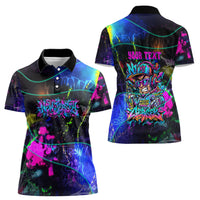 Personalized New Jersey Graffiti Mascot Women Polo Shirt Urban Street Art - Vibrant Neon Spray Paint Aesthetic