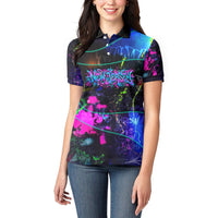 Personalized New Jersey Graffiti Mascot Women Polo Shirt Urban Street Art - Vibrant Neon Spray Paint Aesthetic