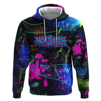 Personalized New Jersey Graffiti Mascot Zip Hoodie Urban Street Art - Vibrant Neon Spray Paint Aesthetic