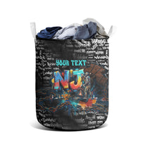 Personalized New Jersey Liberty Bell Graffiti Laundry Basket Urban Street Art - Hand Drawn City Tagging