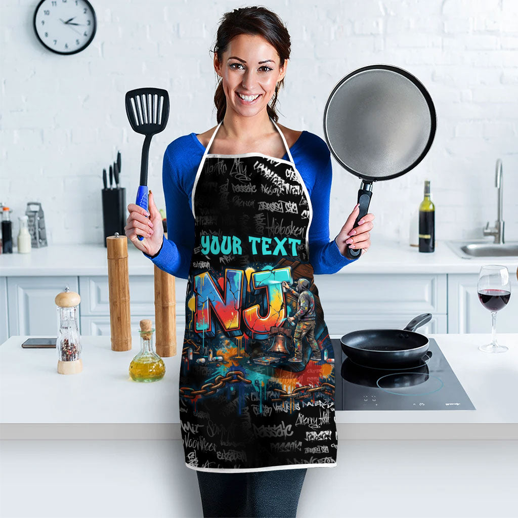 Personalized New Jersey Liberty Bell Graffiti Apron Urban Street Art - Hand Drawn City Tagging